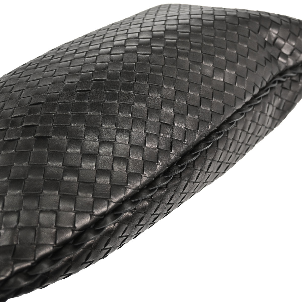 Bottega Veneta Black Lambskin Intrecciato Hobo Handbag