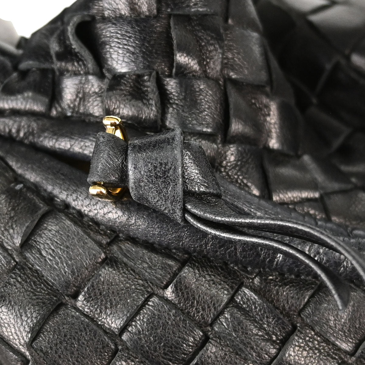 Bottega Veneta Black Lambskin Intrecciato Hobo Handbag