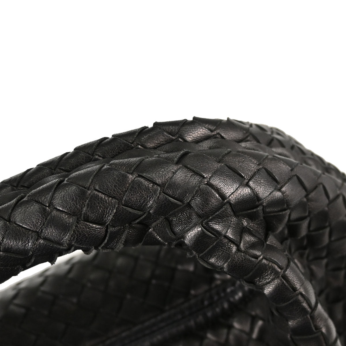 Bottega Veneta Black Lambskin Intrecciato Hobo Handbag