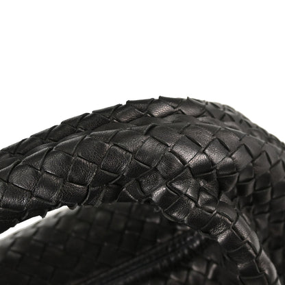 Bottega Veneta Black Lambskin Intrecciato Hobo Handbag