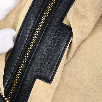 Bottega Veneta Black Lambskin Intrecciato Hobo Handbag