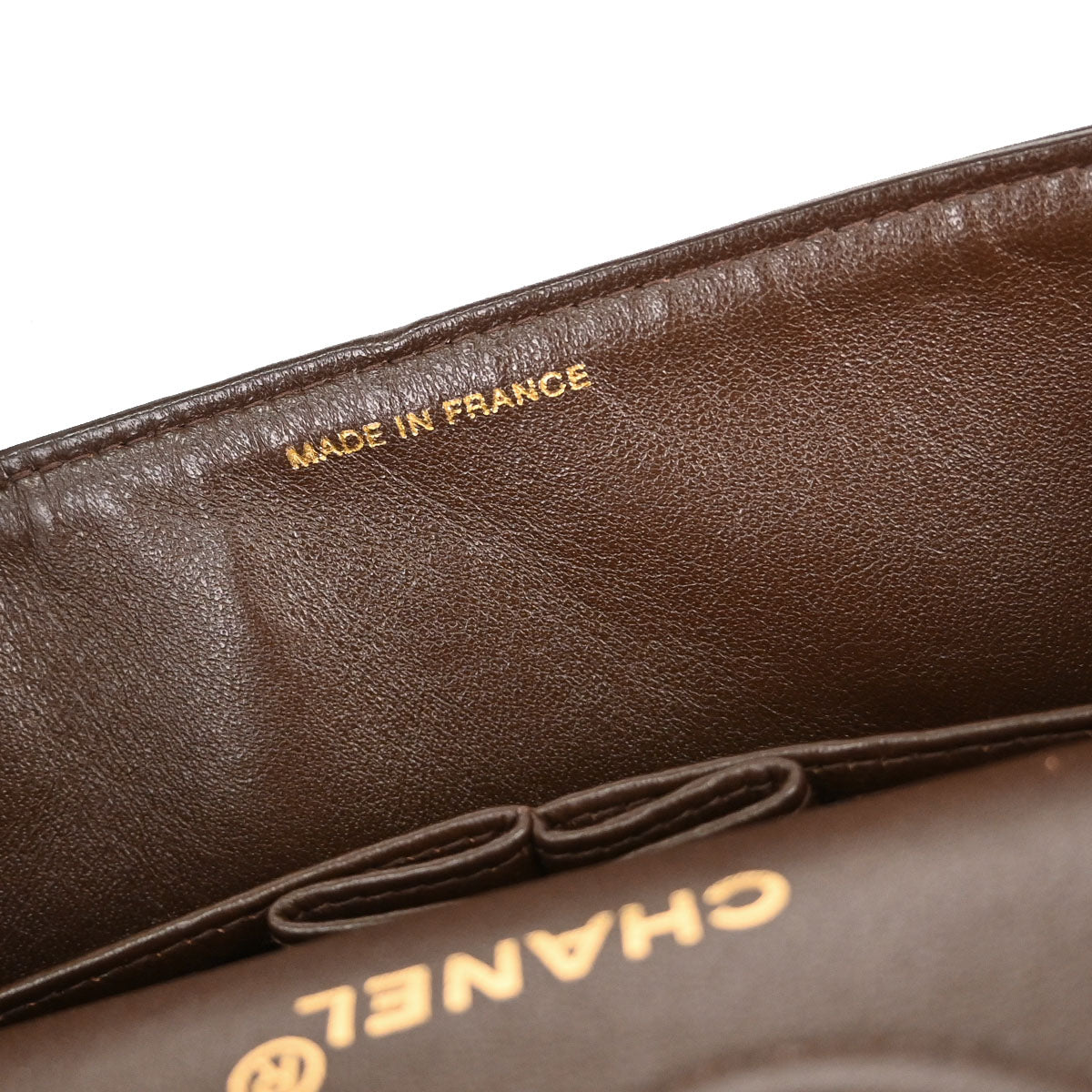 Chanel 1997-1999 Brown Lambskin Medium Classic Double Flap Shoulder Bag