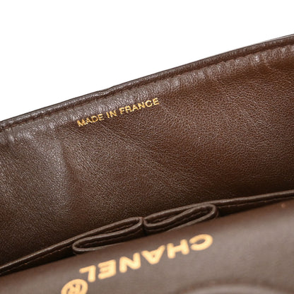 Chanel 1997-1999 Brown Lambskin Medium Classic Double Flap Shoulder Bag