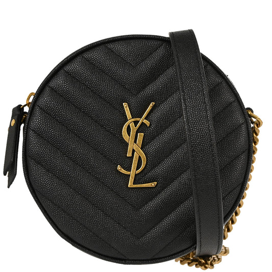 Saint Laurent Black Vinyle Round Camera Bag Shoulder Bag