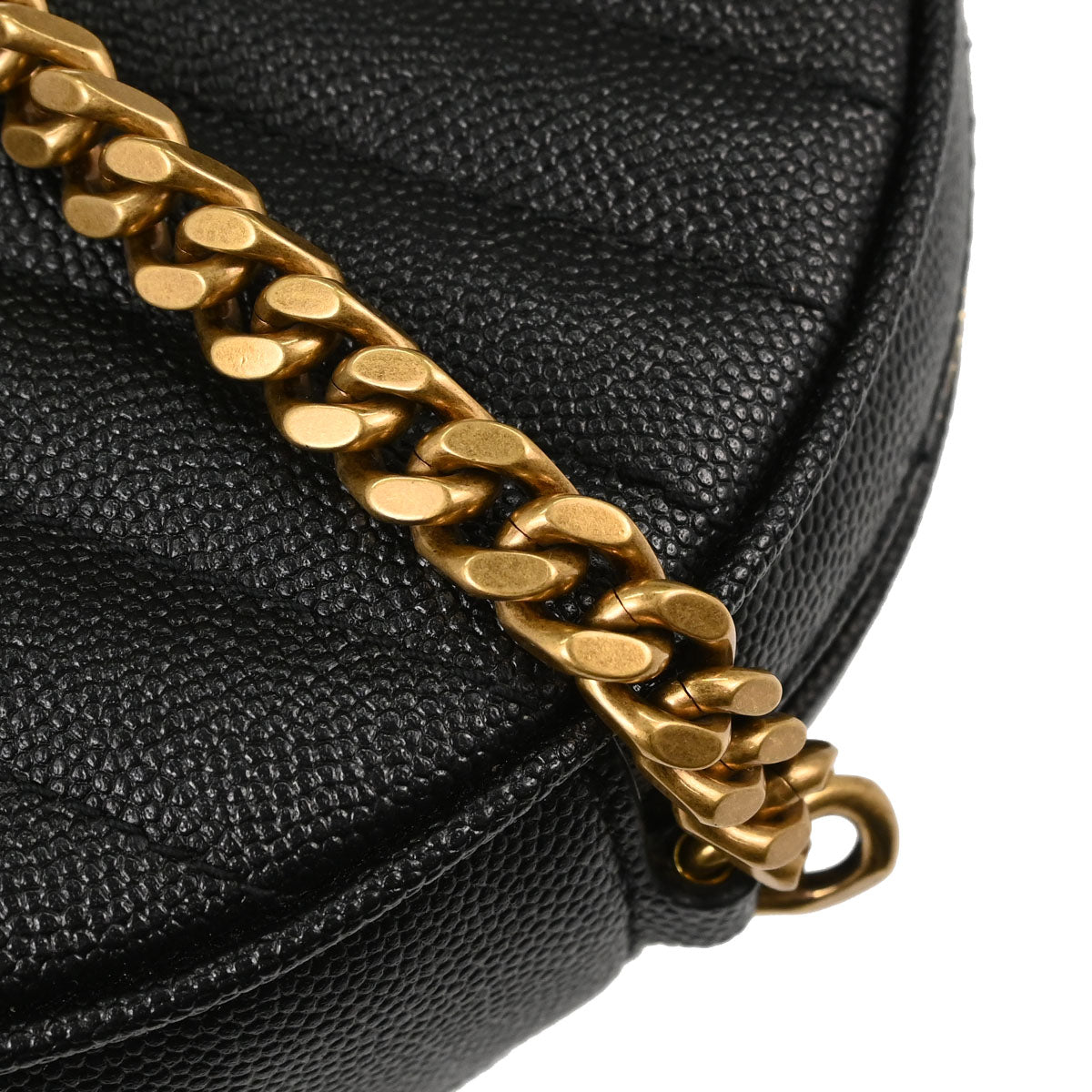 Saint Laurent Black Vinyle Round Camera Bag Shoulder Bag