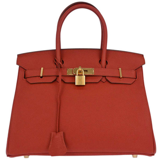 Hermes Rouge Pivoine Togo Birkin 30 Handbag