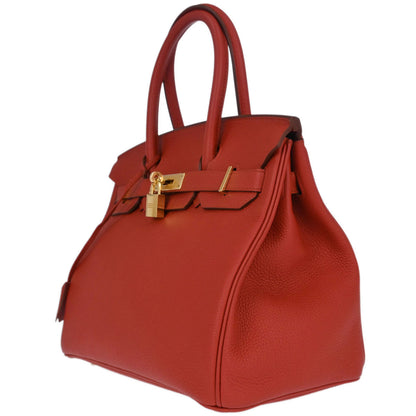 Hermes Rouge Pivoine Togo Birkin 30 Handbag