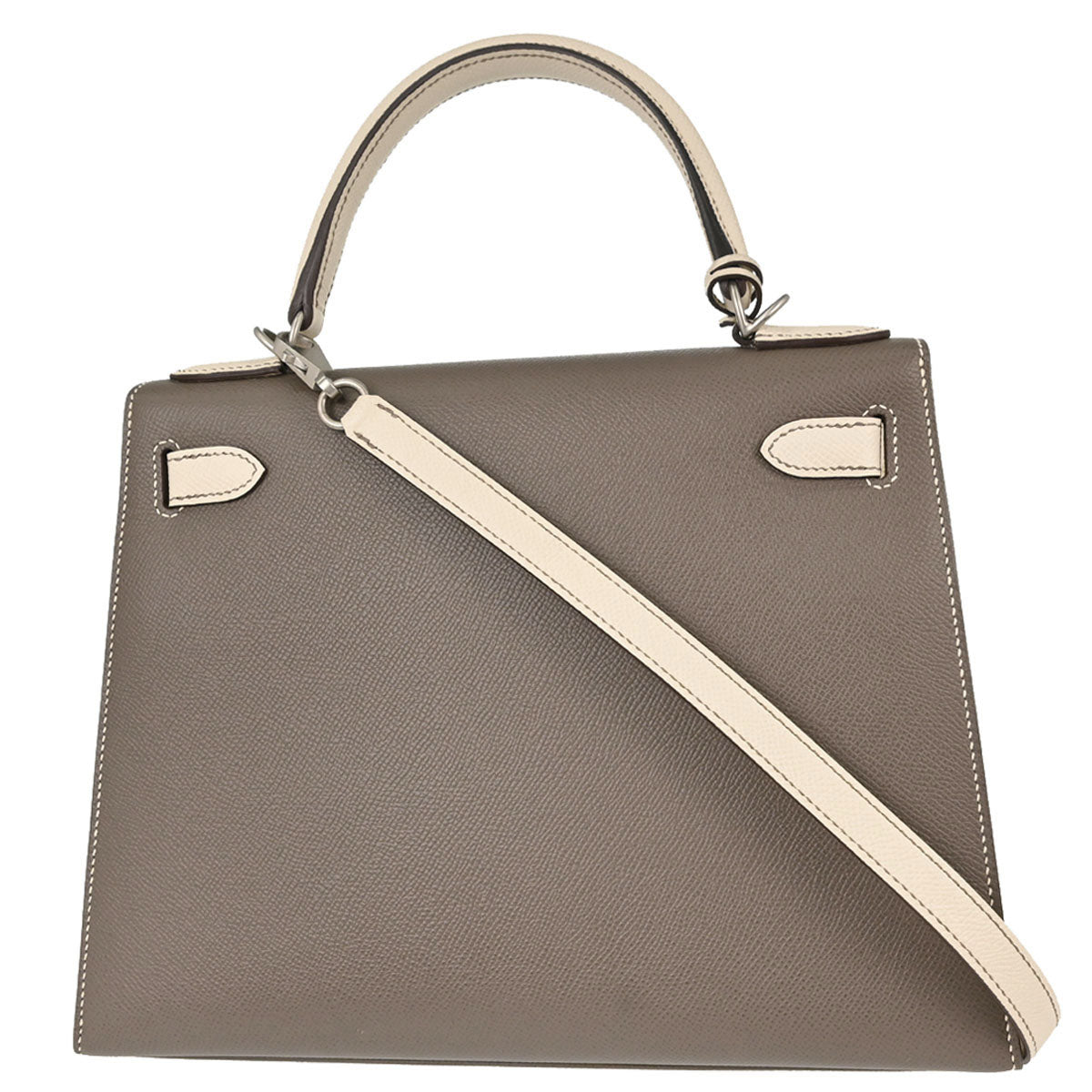 Hermes Gris Asphalt Epsom Kelly 28 Sellier 2way Shoulder Handbag