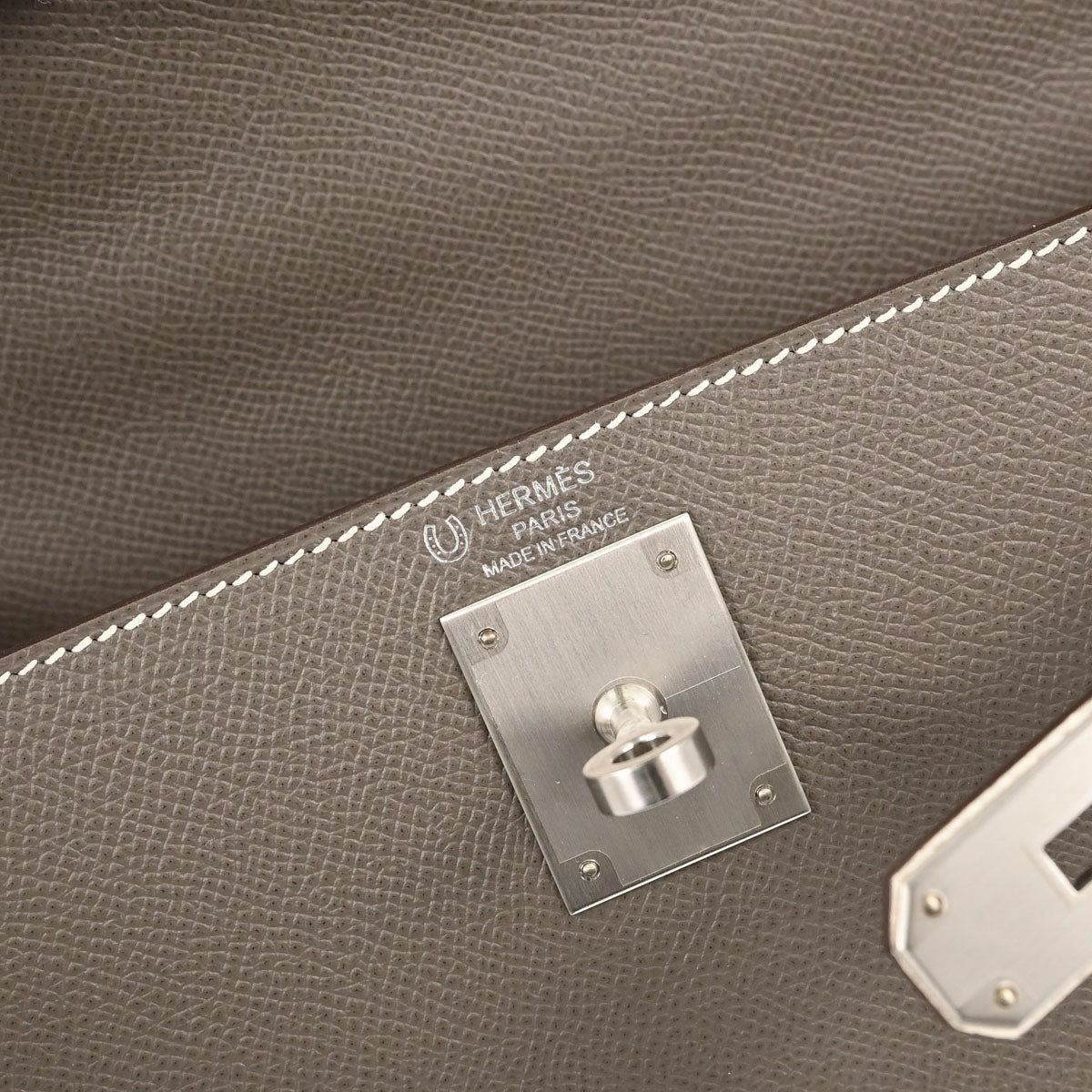 Hermes Gris Asphalt Epsom Kelly 28 Sellier 2way Shoulder Handbag