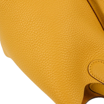 Hermes 2018 Jaune Amber Taurillon Clemence Picotin Lock 18 PM Handbag