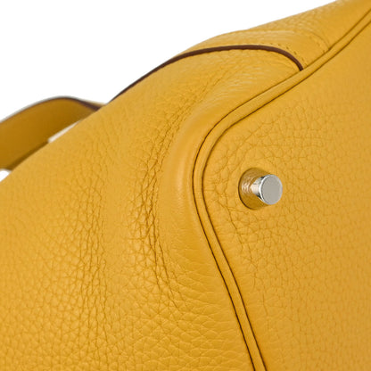 Hermes 2018 Jaune Amber Taurillon Clemence Picotin Lock 18 PM Handbag