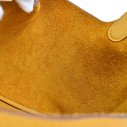 Hermes 2018 Jaune Amber Taurillon Clemence Picotin Lock 18 PM Handbag