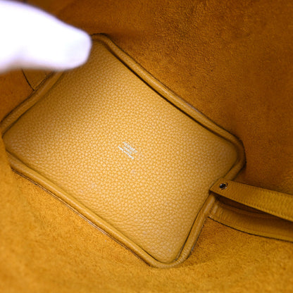 Hermes 2018 Jaune Amber Taurillon Clemence Picotin Lock 18 PM Handbag