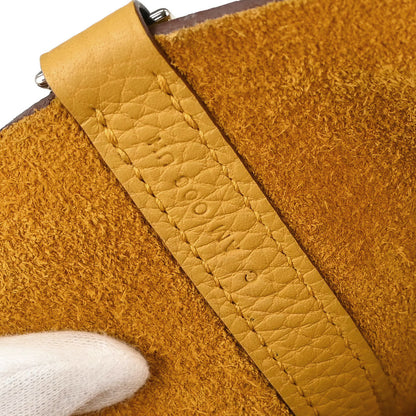 Hermes 2018 Jaune Amber Taurillon Clemence Picotin Lock 18 PM Handbag