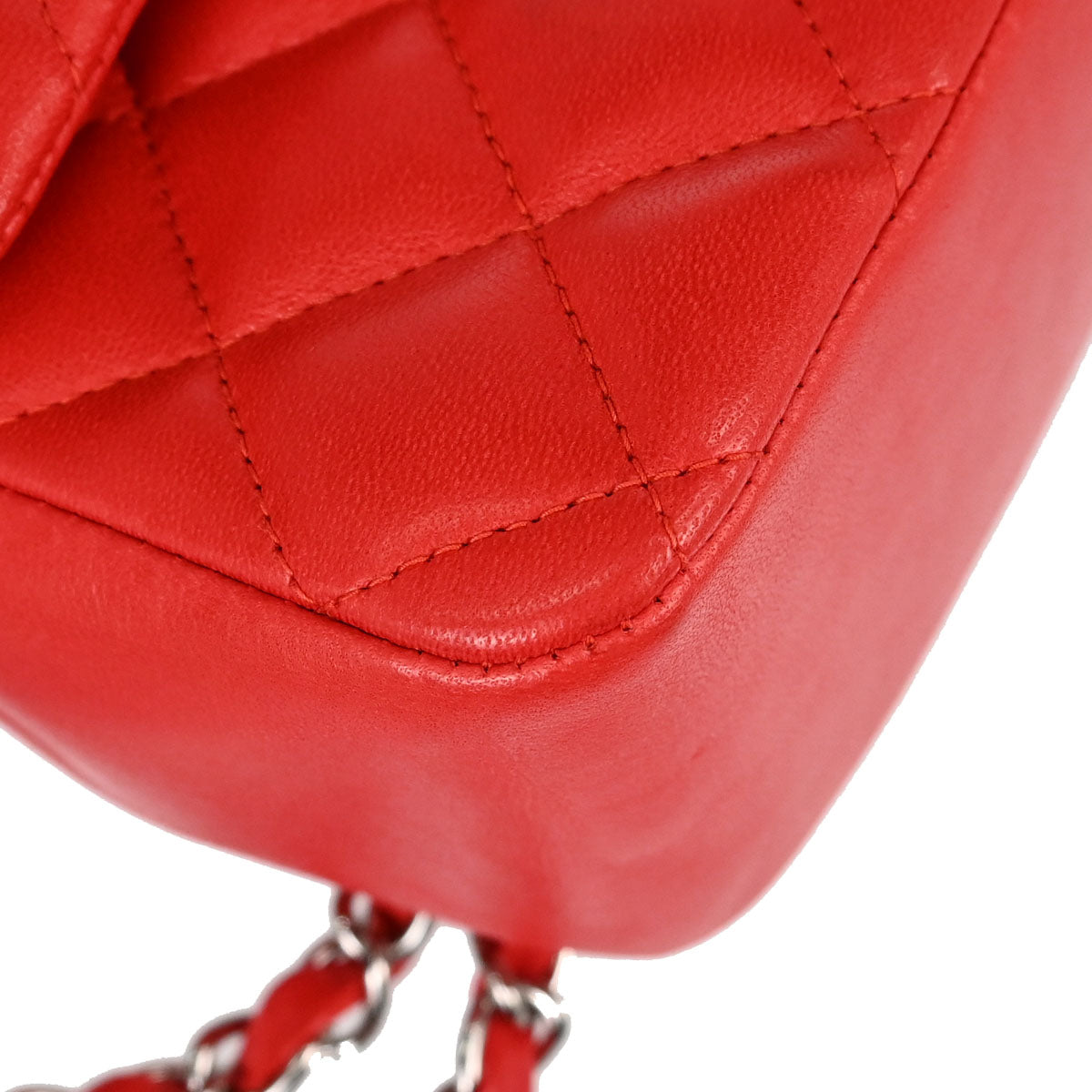 Chanel 2003-2004 Red Lambskin Medium Ladybug Single Flap Shoulder Bag