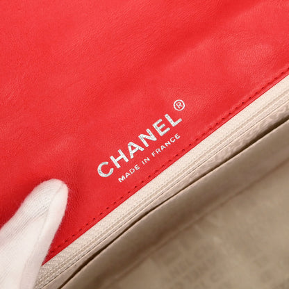 Chanel 2003-2004 Red Lambskin Medium Ladybug Single Flap Shoulder Bag