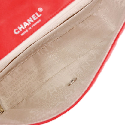 Chanel 2003-2004 Red Lambskin Medium Ladybug Single Flap Shoulder Bag