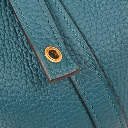 Hermes Vert Bosphore Taurillon Picotin Lock 18 PM Handbag