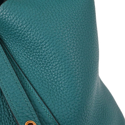 Hermes Vert Bosphore Taurillon Picotin Lock 18 PM Handbag