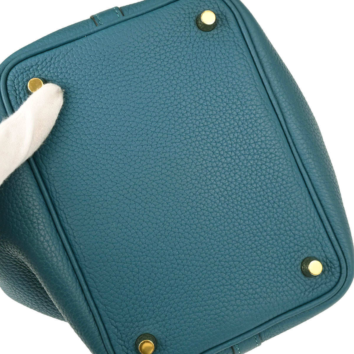 Hermes Vert Bosphore Taurillon Picotin Lock 18 PM Handbag
