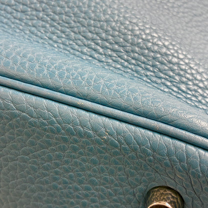 Hermes Blue Jean Taurillon Clemence Lindy 34 Shoulder Bag