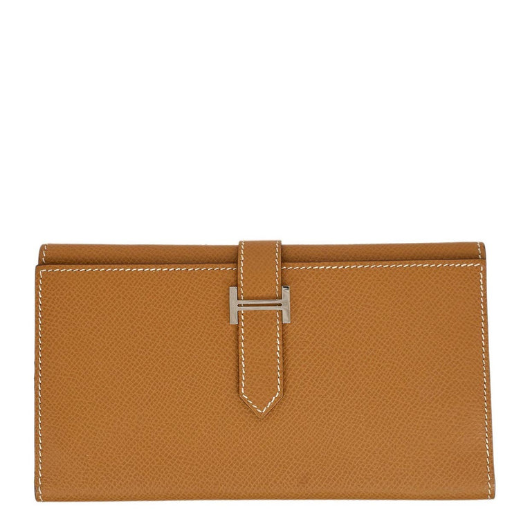 Hermes Natural Epsom Bearn Souffle Bifold Long Wallet