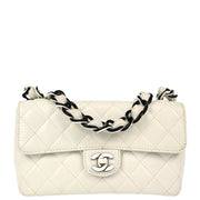 Chanel 2000-2001 White Lambskin Single Flap Shoulder Bag