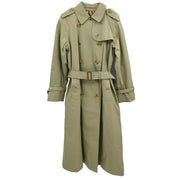 Burberrys Double Breasted Trench Coat Khaki #10Long