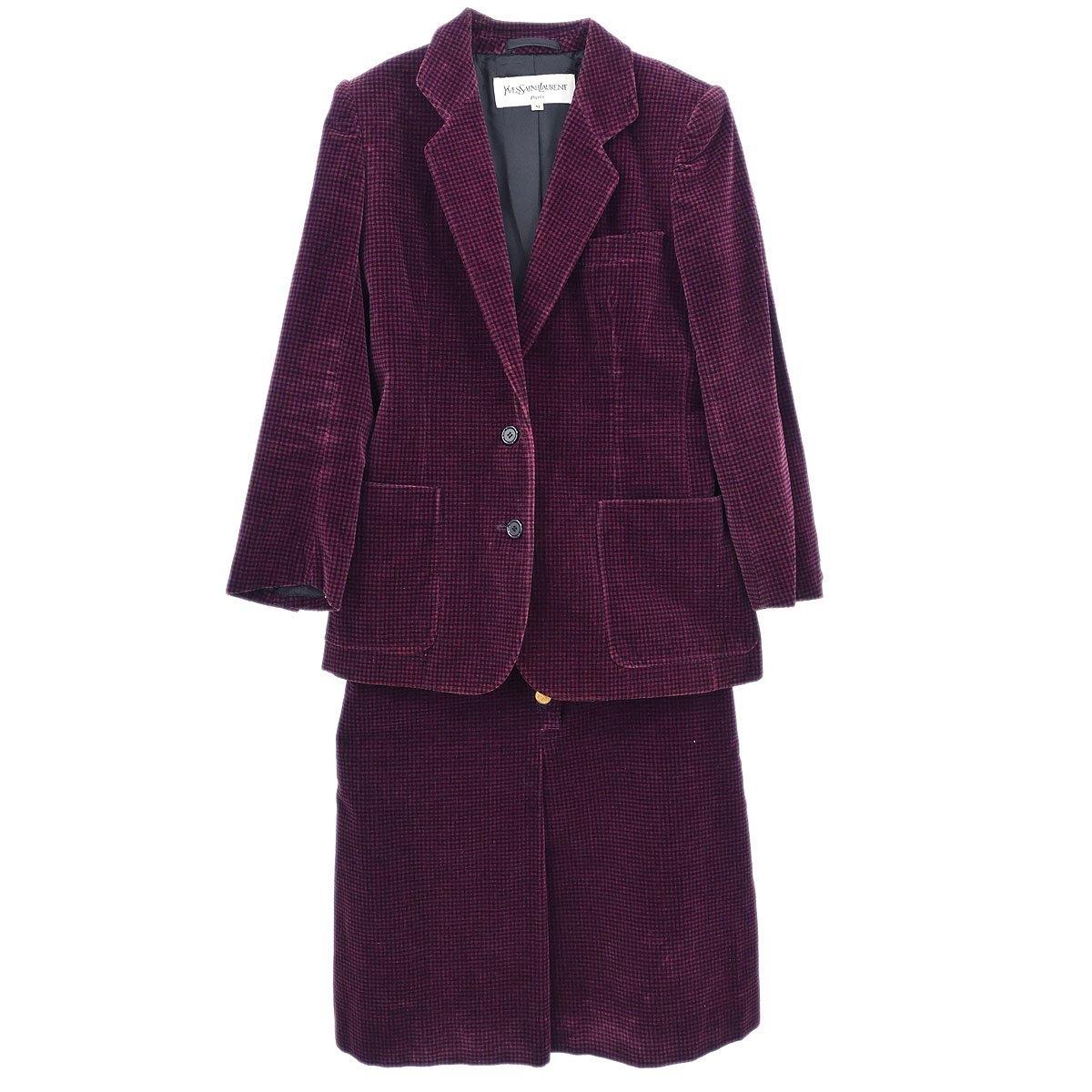 Yves Saint Laurent Setup Suit Jacket Skirt Bordeaux #M