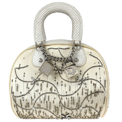 Christian Dior * White Python Gambler Dice Handbag