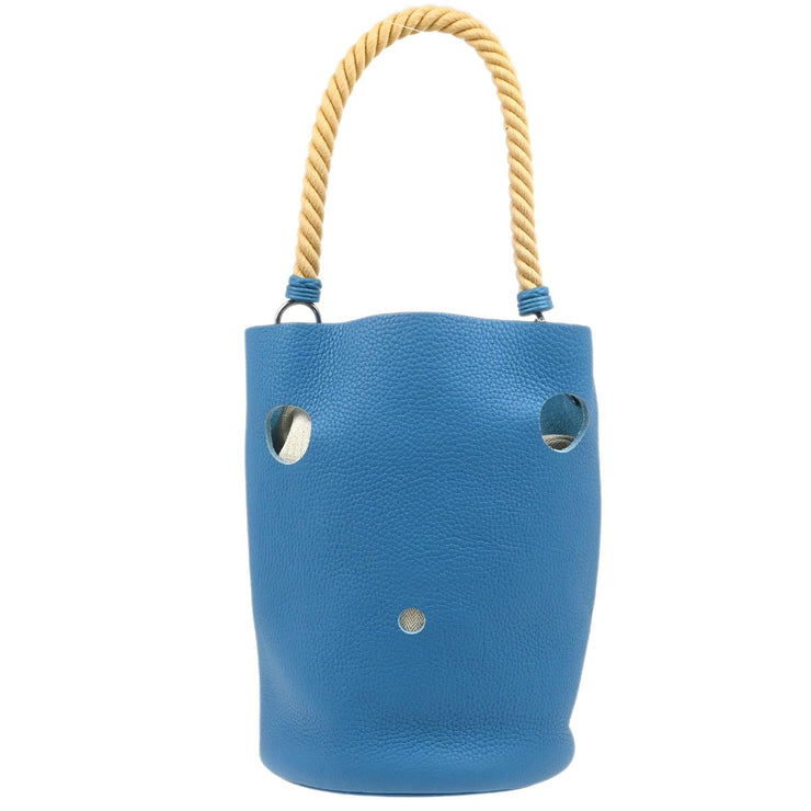 Hermes Blue Jean Taurillon Clemence Mangeoire MM Handbag