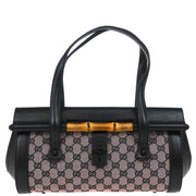 Gucci Black GG Bamboo Handbag