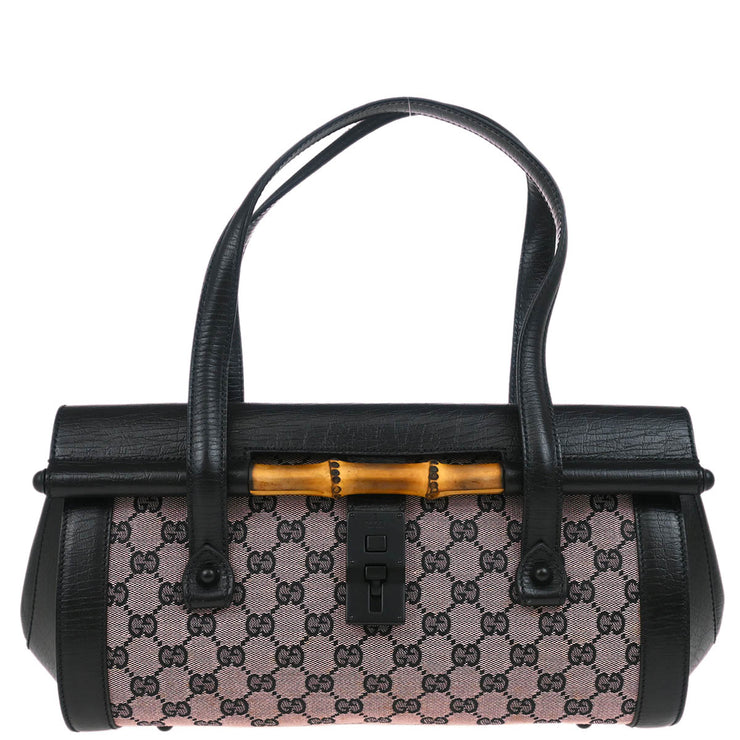Gucci Black GG Bamboo Handbag