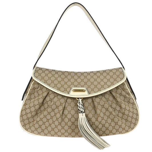 Celine * Beige Macadam Shoulder Bag