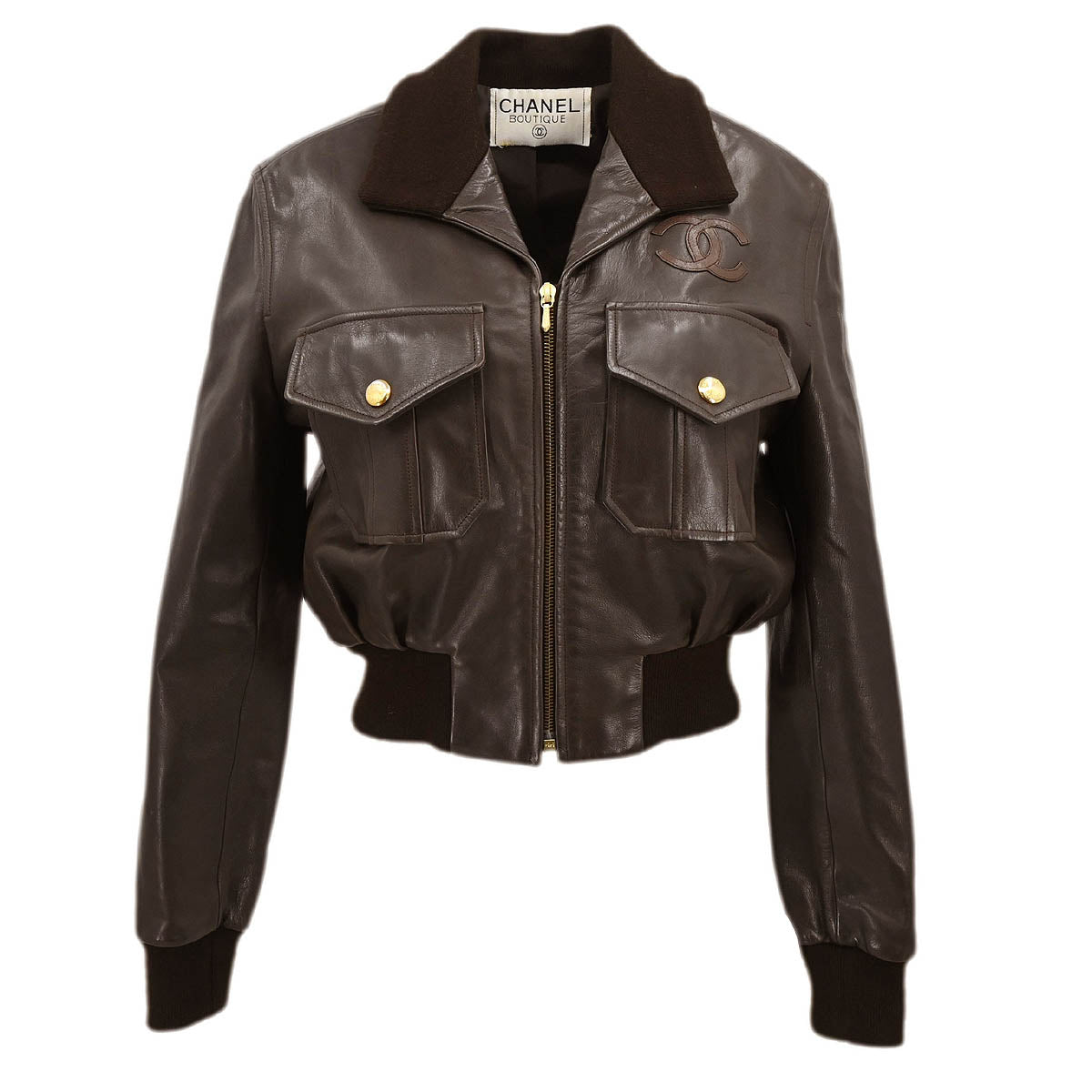 Chanel Zip Up Leather Jacket Brown – AMORE Vintage Tokyo