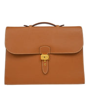 Hermes 1999 Gold Courchevel Sac a Depeches 38 Briefcase