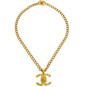 Chanel Turnlock Gold Chain Necklace Pendant 97P