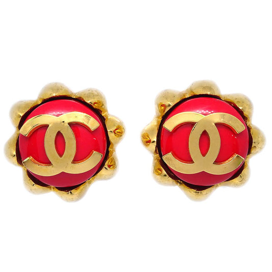 Chanel Button Earrings Gold Clip-On 29