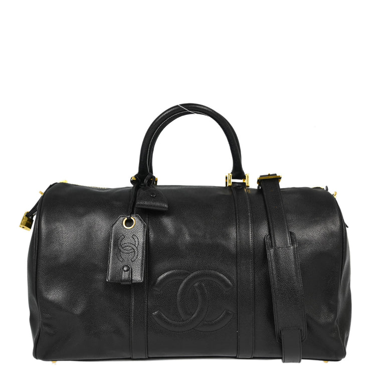 Chanel Black Caviar 2way Duffle Handbag