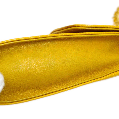 Damage Chanel 1996-1997 Timeless Key Case Yellow Caviar
