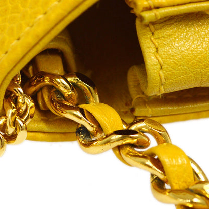Damage Chanel 1996-1997 Timeless Key Case Yellow Caviar