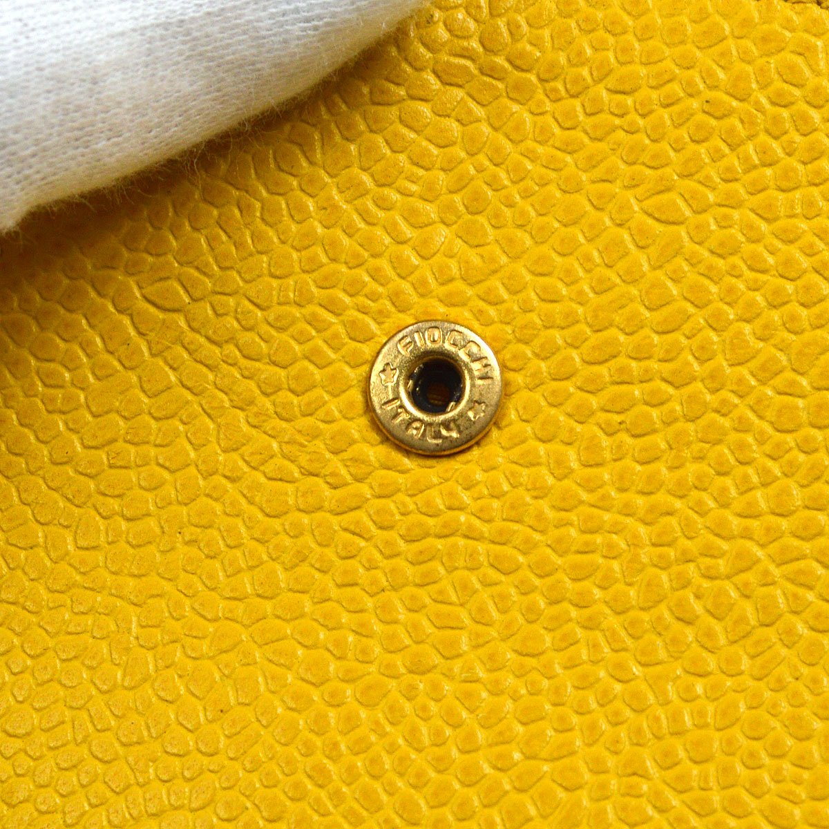 Damage Chanel 1996-1997 Timeless Key Case Yellow Caviar