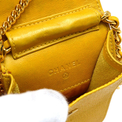 Damage Chanel 1996-1997 Timeless Key Case Yellow Caviar