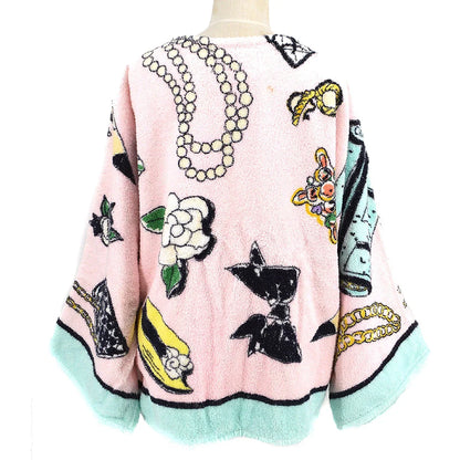 Chanel 1994 signature motif print bathrobe-style jacket #38