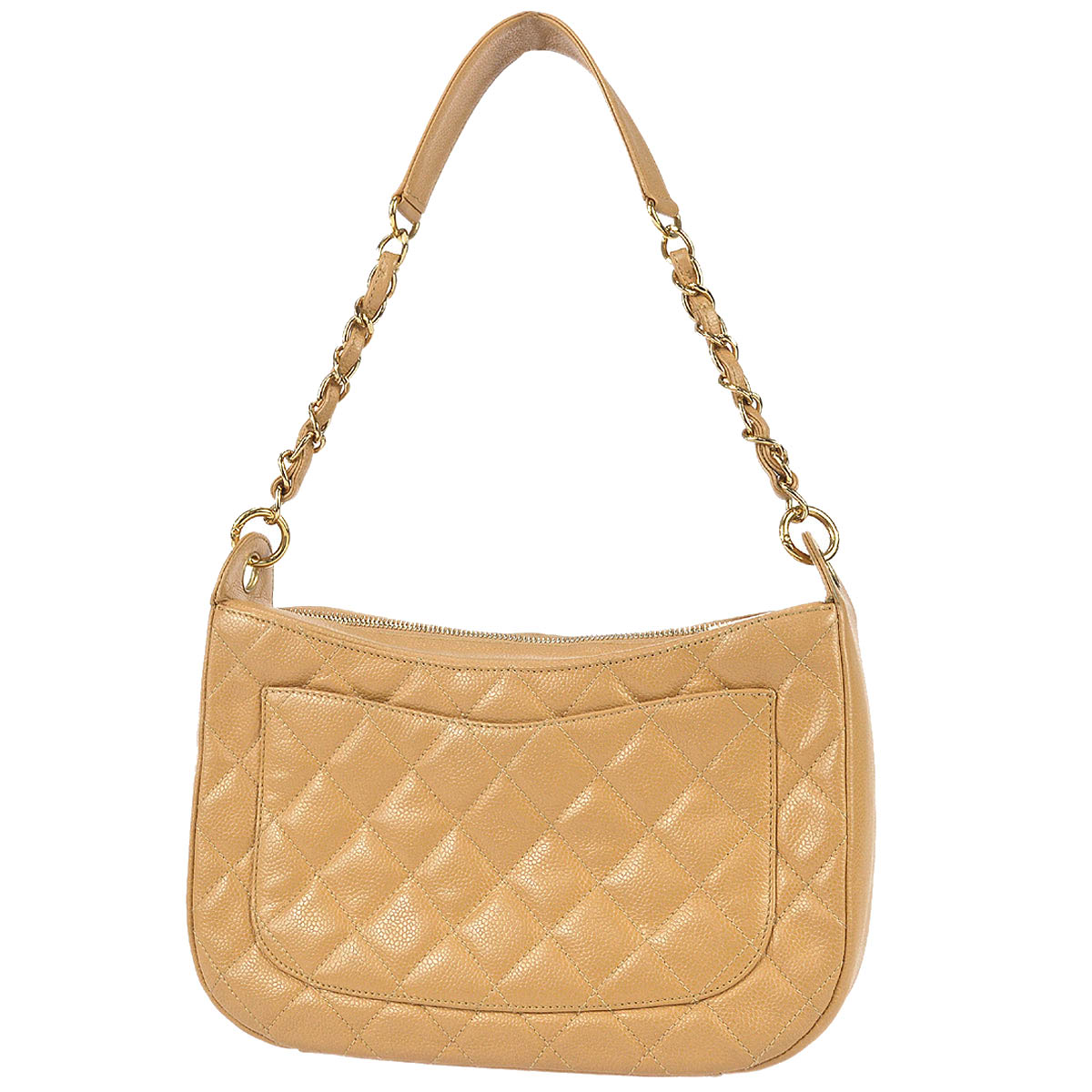 Chanel 2004-2005 Beige Caviar Shoulder Bag