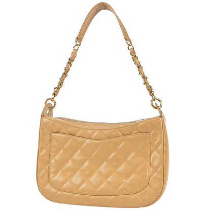 Chanel 2004-2005 Beige Caviar Shoulder Bag