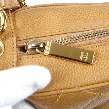 Chanel 2004-2005 Beige Caviar Shoulder Bag