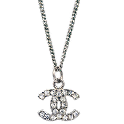 Chanel 2011 Crystal & Silver CC Necklace