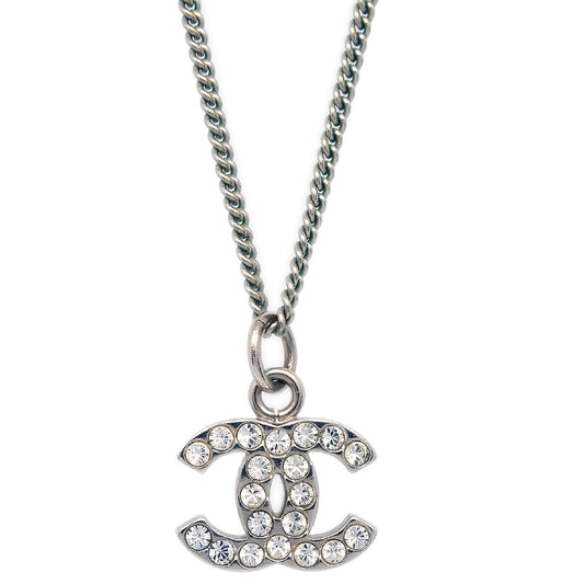 Chanel 2011 Crystal & Silver CC Necklace