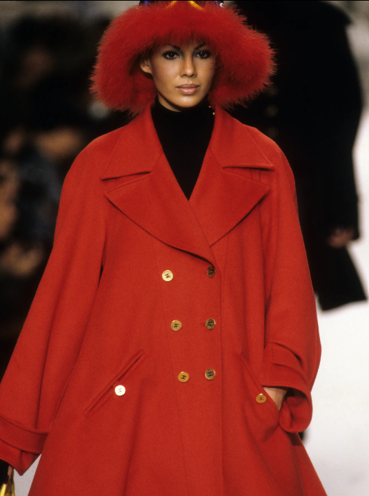 Chanel Fall 1994 runway cashmere double-breasted coat #42
